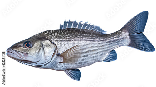 a Sea Bass in transparent white background