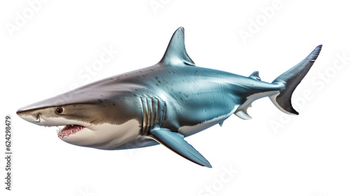a shark in transparent white background