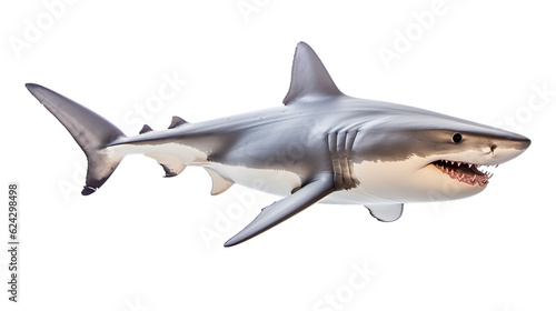 a shark in transparent white background