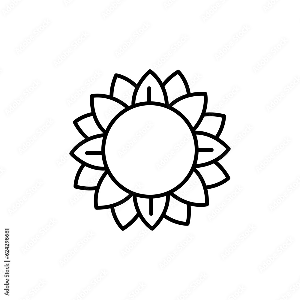 Sunflower Icon Symbol. Premium Quality Isolated Helianthus Element In Trendy Style. Sunflower Icon Symbol. Premium Quality Isolated Helianthus Element In Trendy Style.