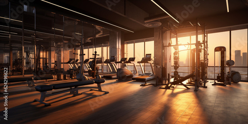 fitness center interior. Generative AI