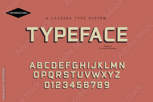 Typeface. For labels and different type designs