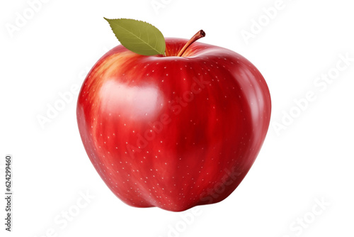Red Apple Isolated on Transparent Background. Generative AI