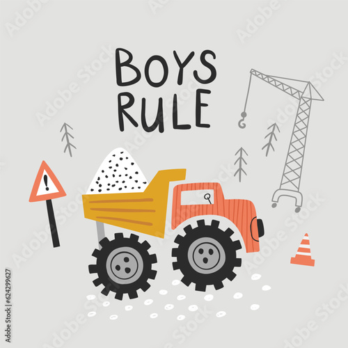 vector image of a dump truck