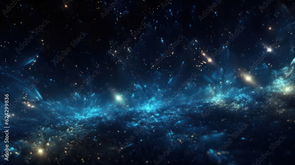 Naklejka premium Abstract Dark Blue Background with Glowing Particles
