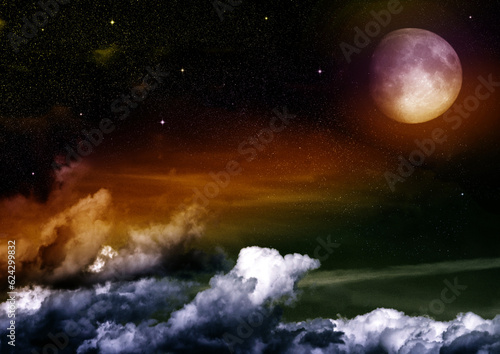 Obraz na płótnie The moon in the night sky w salonie