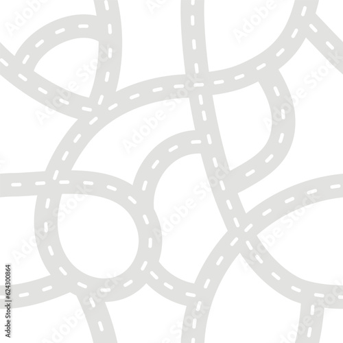 vector seamless pattern of roads