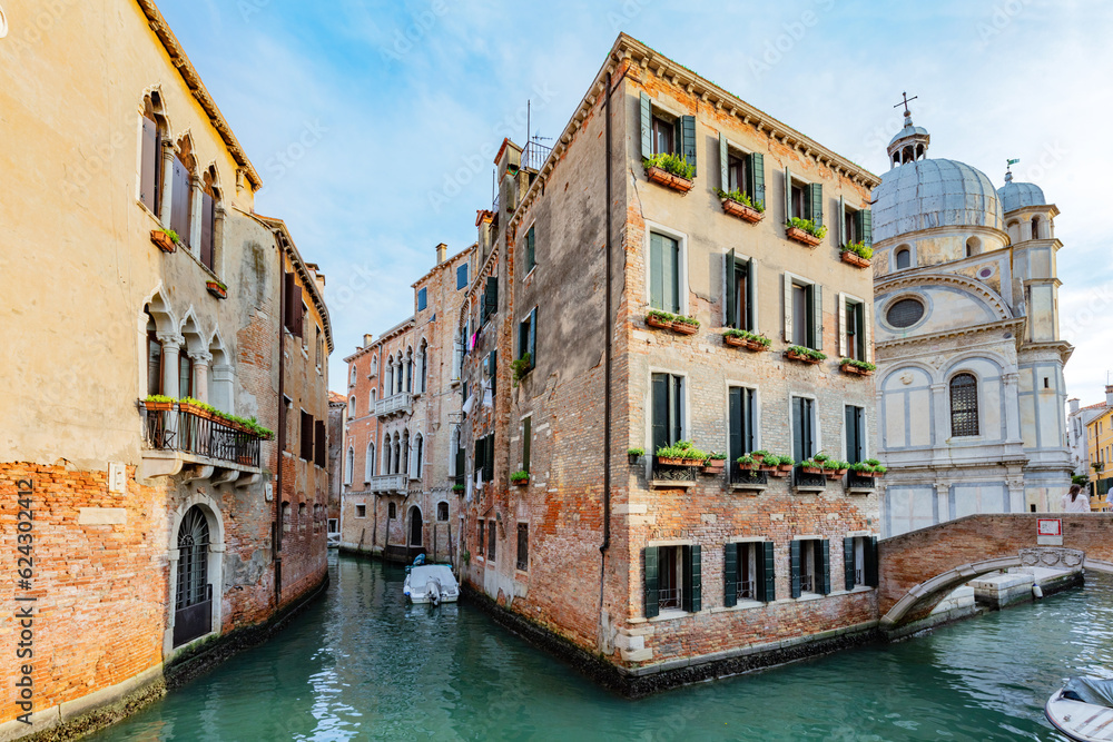 Venice, Italy a canal with bridge