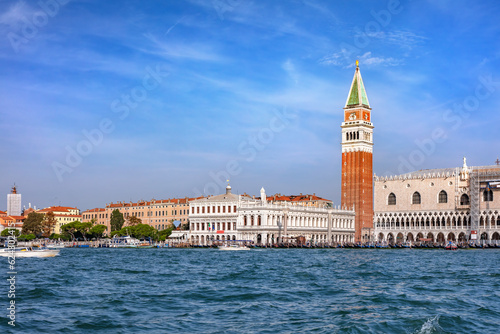 Campanile tower and Doge Palace in Venice, Italy photo