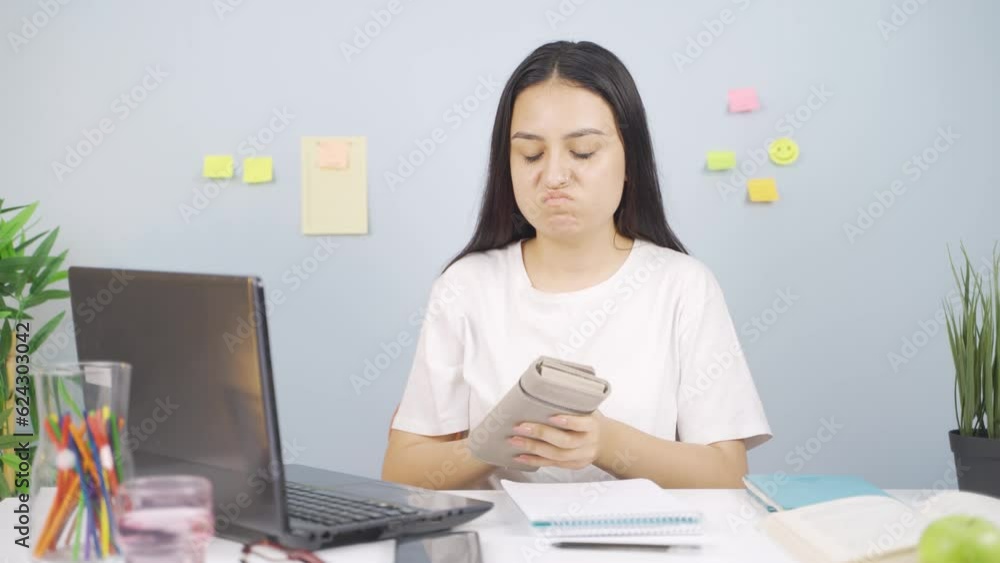 Poor Female student unhappy and sad. Poor Female student unhappy and sad.