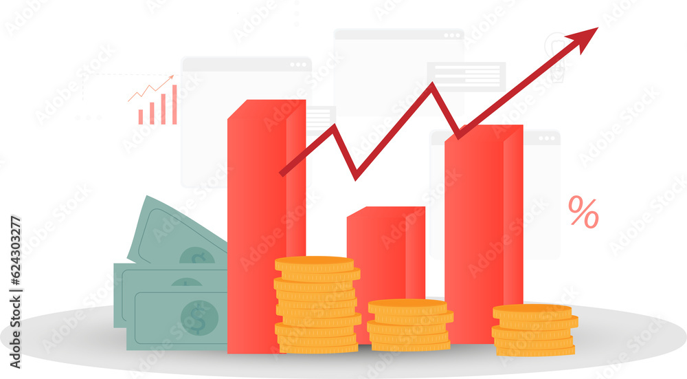 Earning money in internet, online money transfer, payments, money savings, flat vector illustration Earning money in internet, online money transfer, payments, money savings, flat vector illustration