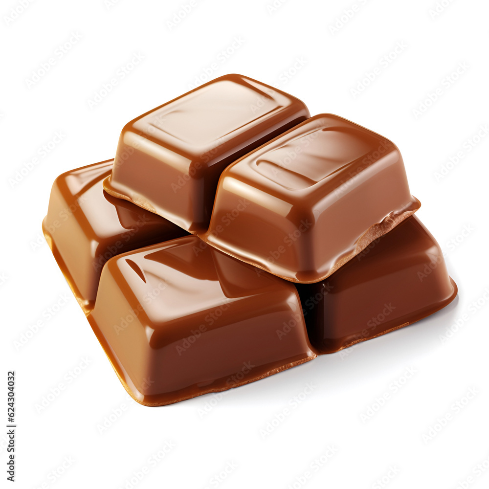 Chocolate bar on white backgrounds. Generative Ai. Chocolate bar on white backgrounds. Generative Ai.