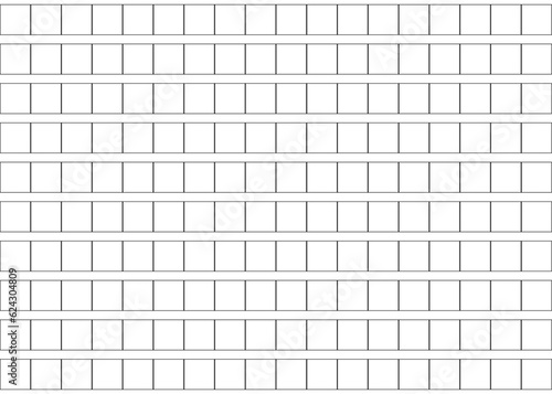 Squared manuscript. Japanese seamless handwriting paper for hieroglyph - genko yoshi. vector