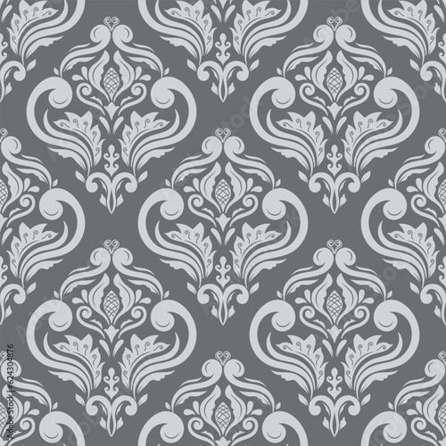 Classic damask Wallpaper. Seamless damask pattern vector illustration