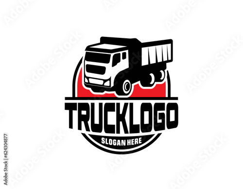 Trucking company ready made logo. Ready made logo template set vector isolated