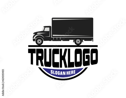 trucking company logo. Bold badge emblem logo concept. Ready made logo template