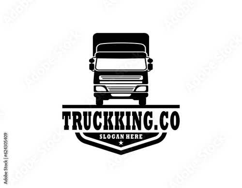 Business logo logistic truck design transport, express cargo delivery company template idea © VOKE VICTORI