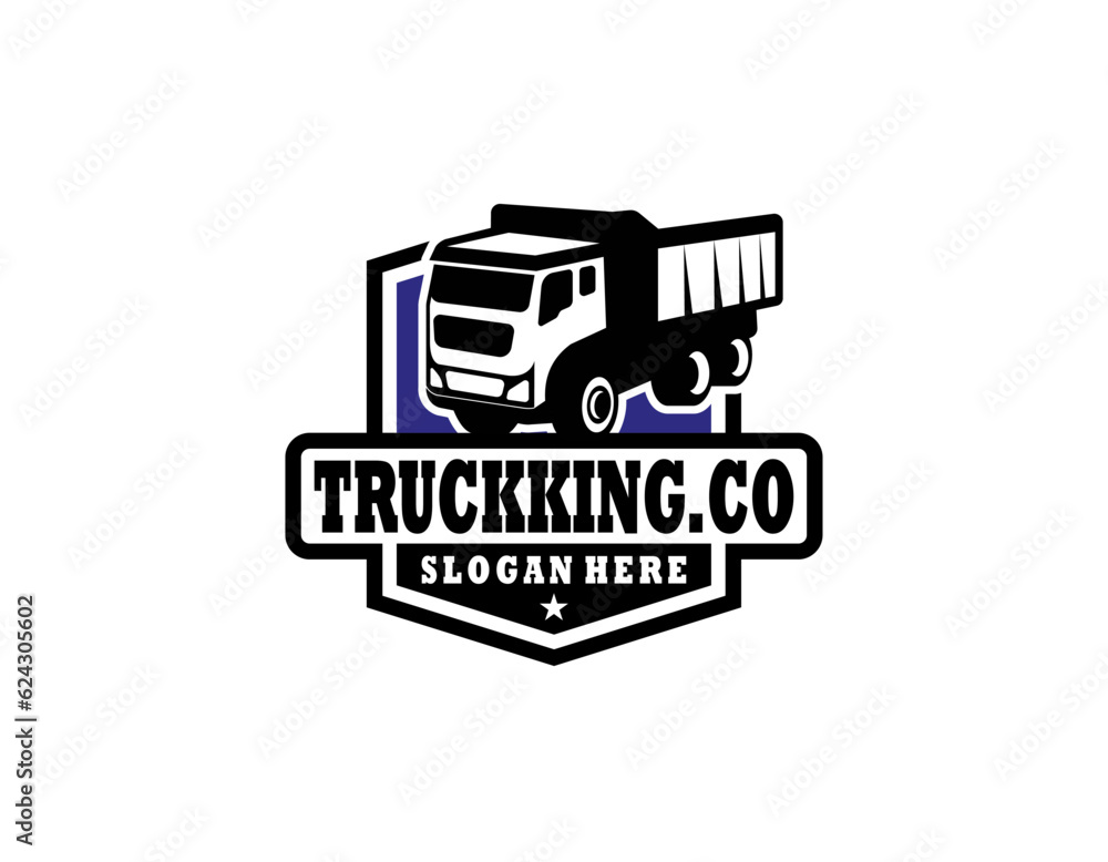 Trucking company ready made logo. Ready made logo template set vector isolated Trucking company ready made logo. Ready made logo template set vector isolated