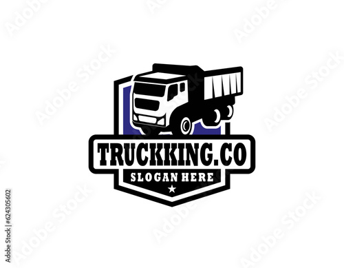 Trucking company ready made logo. Ready made logo template set vector isolated