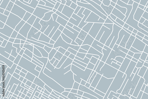 Photographie street map of city, seamless map pattern of road