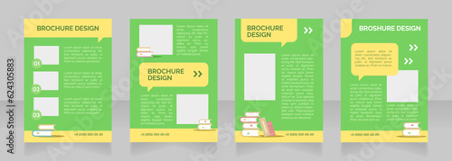 Secondary school enrollment blank brochure layout design. Vertical poster template set with empty copy space for text. Premade corporate reports collection. Editable flyer paper pages