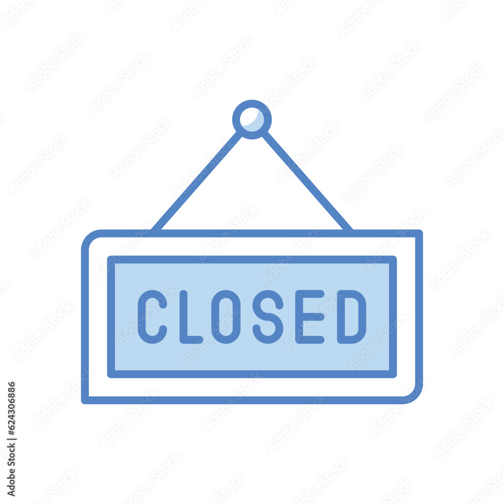 Closed Hanging Board Icons, vector stock illustration. Closed Hanging Board Icons, vector stock illustration.