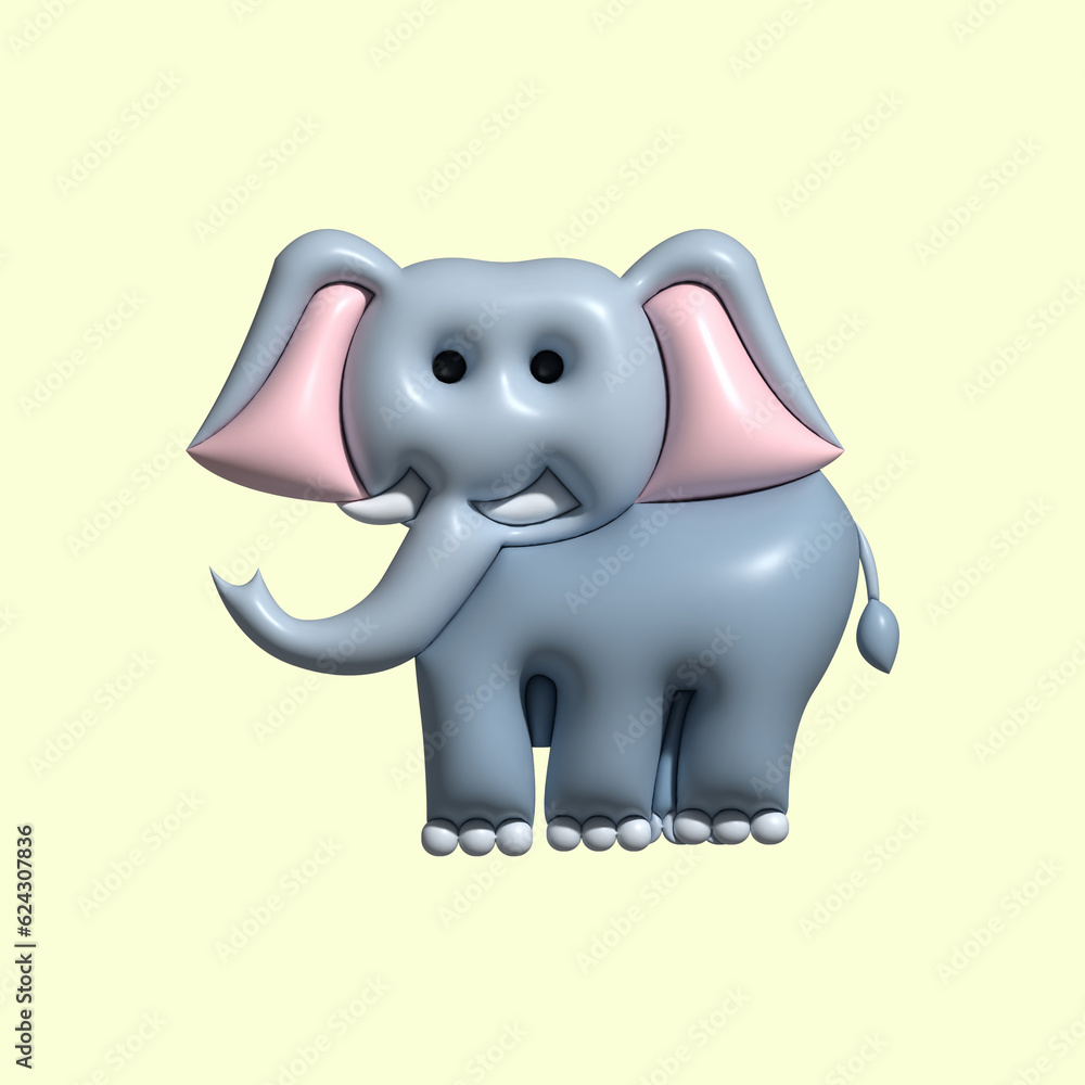 3D Cute Animal Asset with Light Background 3D Cute Animal Asset with Light Background