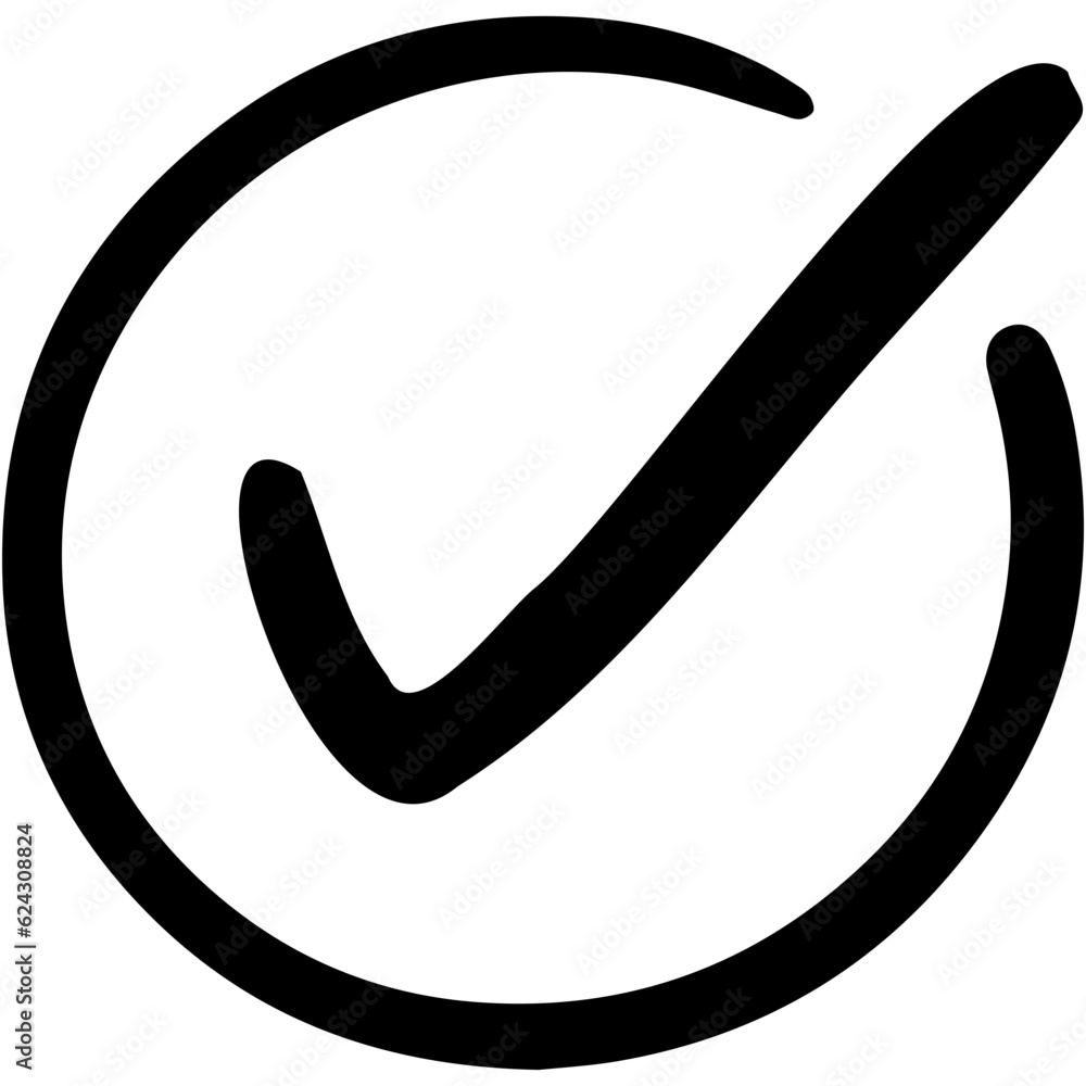 check mark icon. Black color check mark symbol. Stock Vector | Adobe Stock