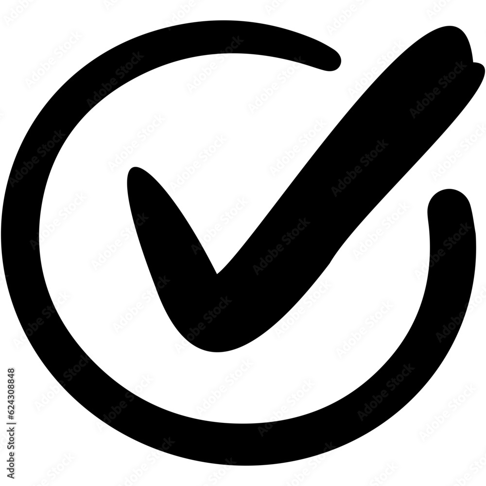 check mark icon. Black color check mark symbol. Stock Vector | Adobe Stock