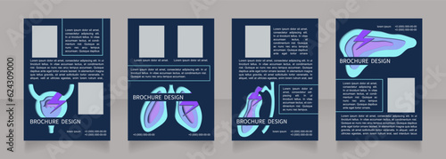 Bladder inflammation reasons and treatment blank brochure layout design. Vertical poster template set with empty copy space for text. Premade corporate reports collection. Editable flyer paper pages