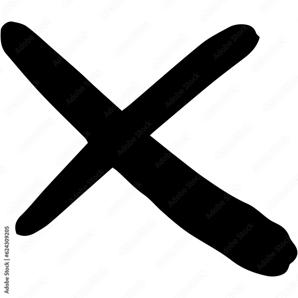 Fototapeta premium Wrong mark symbol hand drawn style.