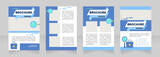 Onboarding process blank brochure design. Template set with copy space for text. Premade corporate reports collection. Editable 4 paper pages. Raleway Black, Regular, Light fonts used