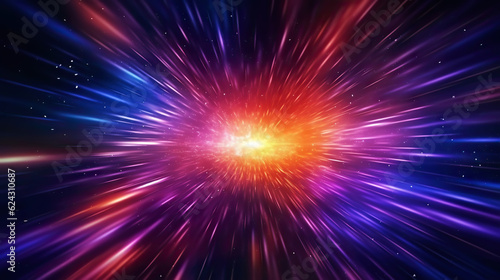 Lightspeed travel background. Galaxy and cosmos exploration. Generative AI