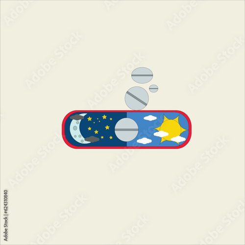 vector illustration of taking medicine day and night eps10
