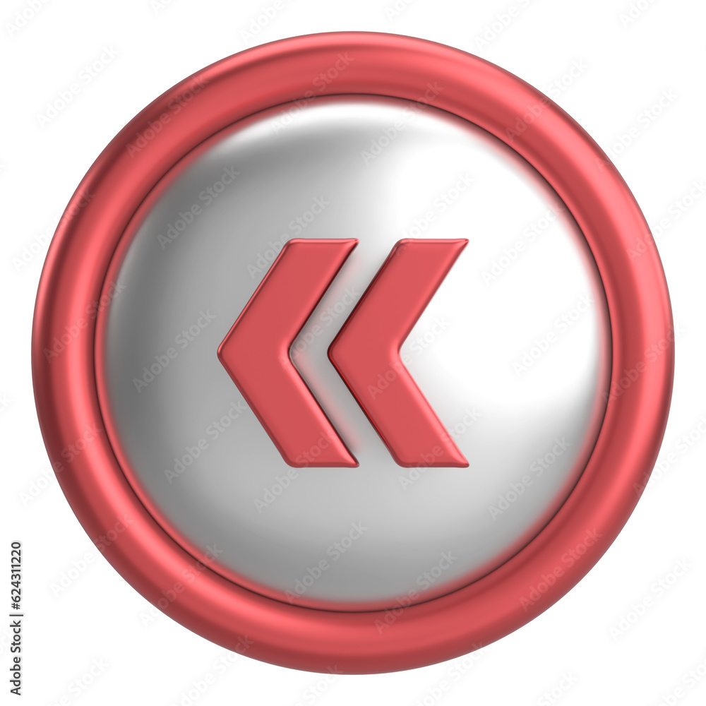 Previous button. Back button. 3D illustration. Previous button. Back button. 3D illustration.