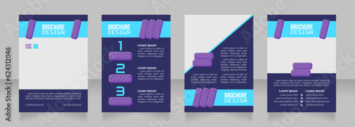 Tire manufacturing blank brochure design. Template set with copy space for text. Premade corporate reports collection. Editable 4 paper pages. Bebas Neue, Lucida Console, Roboto Light fonts used