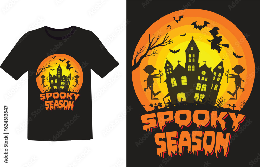 Spooky season, Halloween T-shirt Design