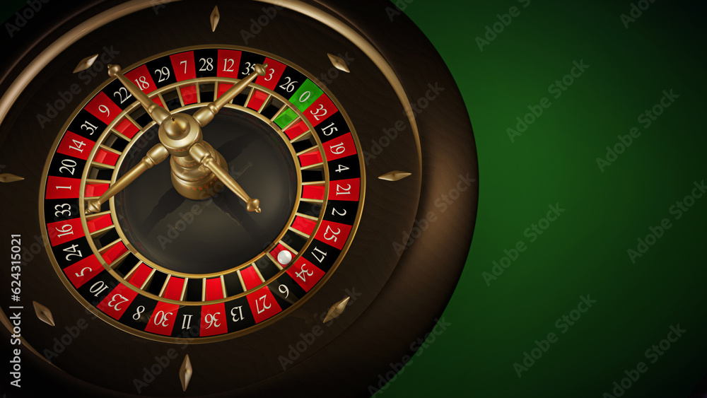 3D roulette high angle view background. Casino online games concept with natural colors and copy space for text 3D roulette high angle view background. Casino online games concept with natural colors and copy space for text