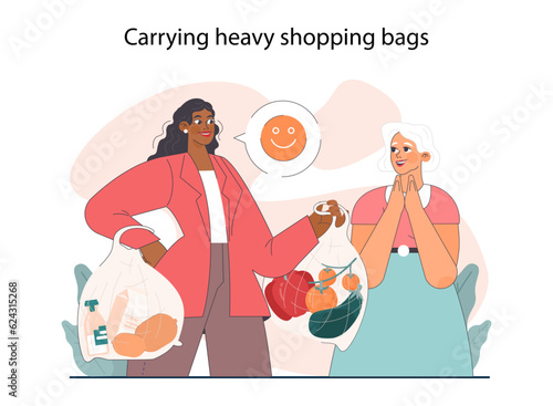 Good action or deed. Concept of support and kindness sharing in family