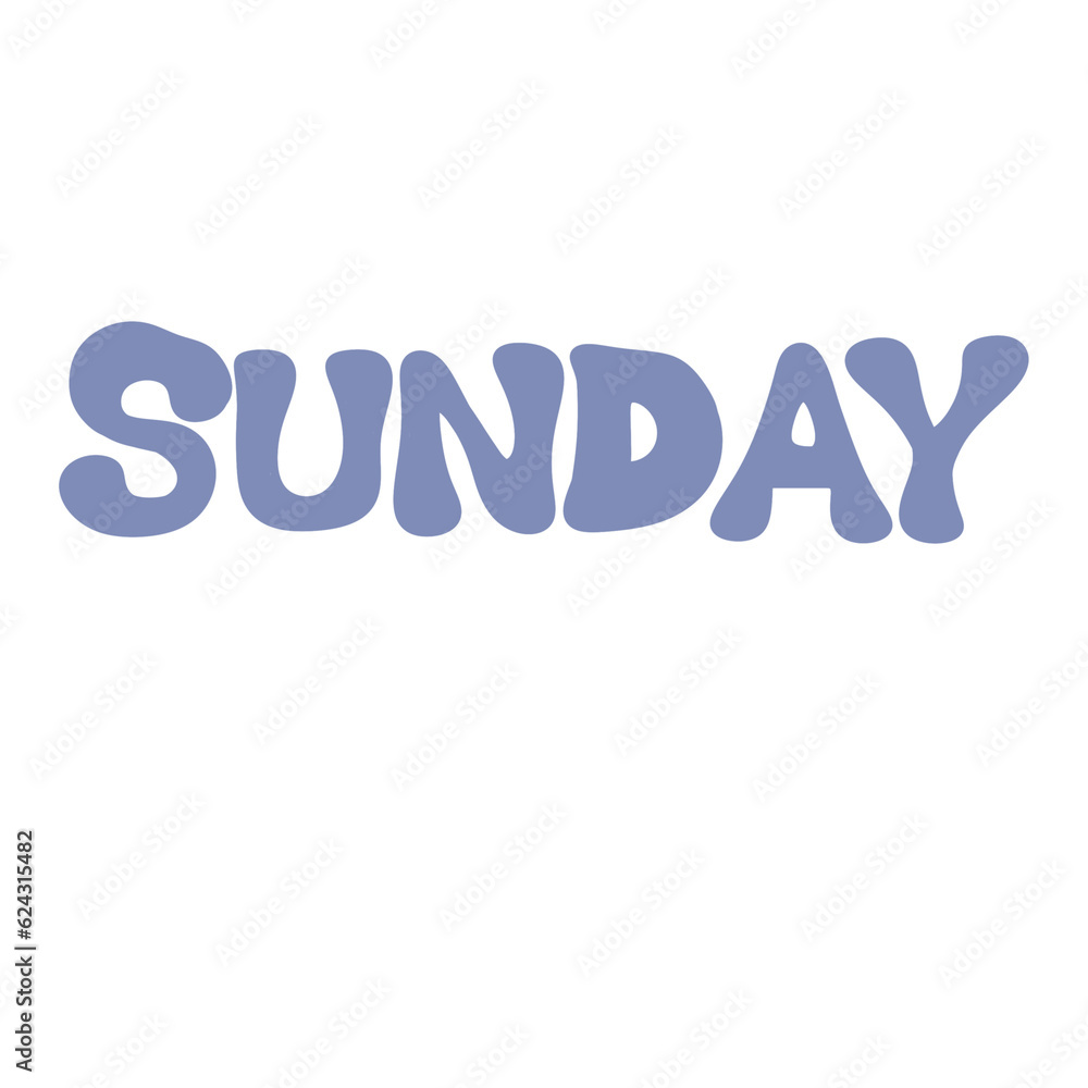 SUNDAY text banner cute decoration typography groovy