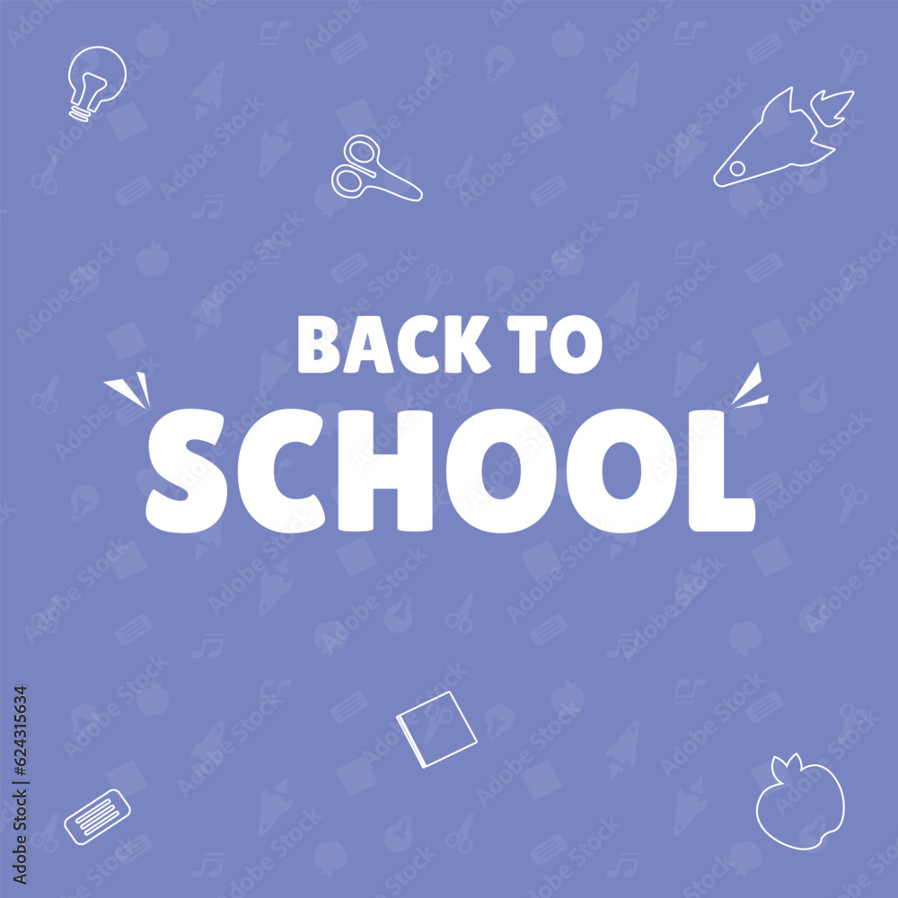 Back to school social media post banner template minimalistic background design