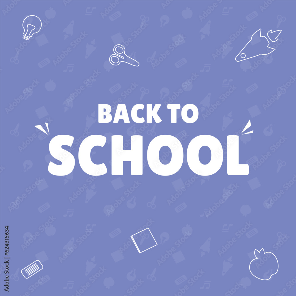 Naklejka premium Back to school social media post banner template minimalistic background design