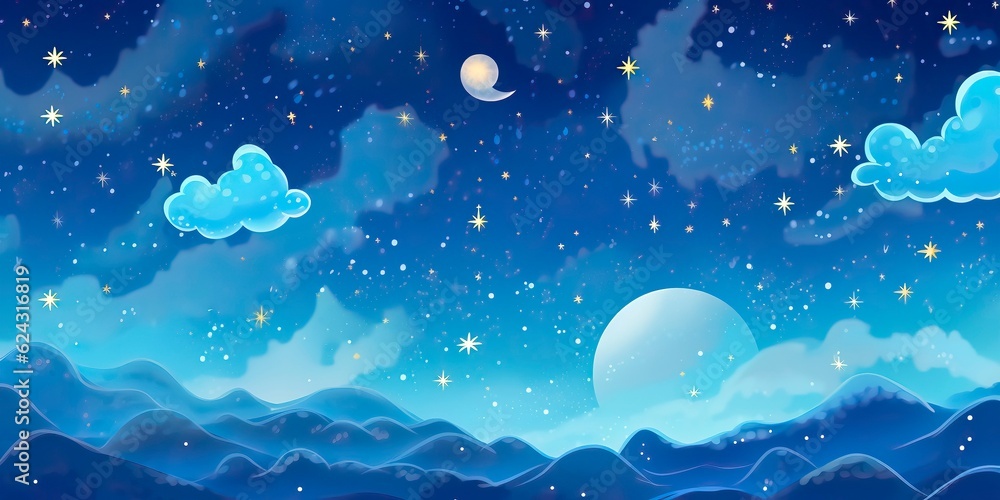 A background adorned with a mesmerizing array of stars in the night sky. Illustration. Generative AI A background adorned with a mesmerizing array of stars in the night sky. Illustration. Generative AI