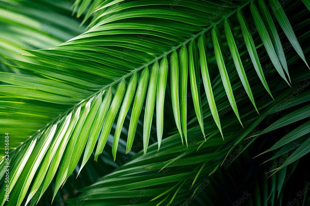 Lush and vibrant palm leaves, showcasing their intricate patterns. Lush and vibrant palm leaves, showcasing their intricate patterns.