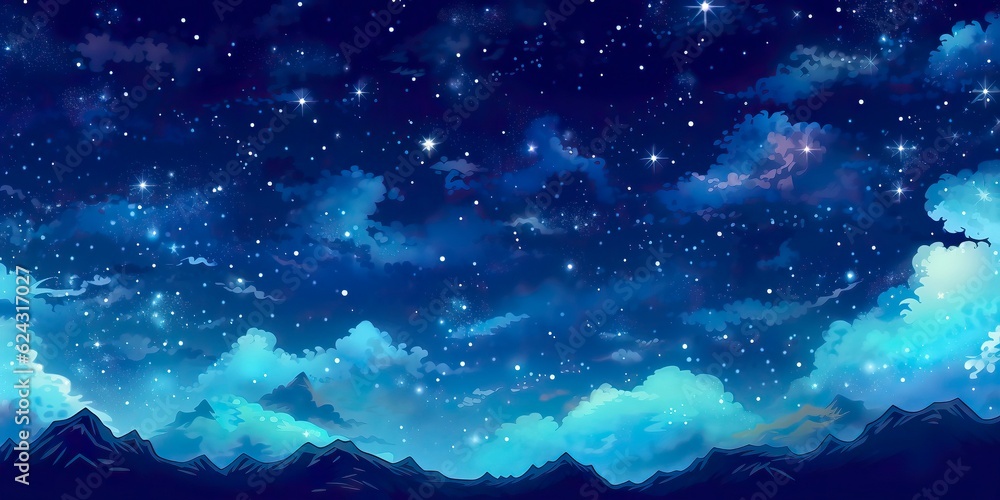A background adorned with a mesmerizing array of stars in the night sky. Illustration. Generative AI A background adorned with a mesmerizing array of stars in the night sky. Illustration. Generative AI