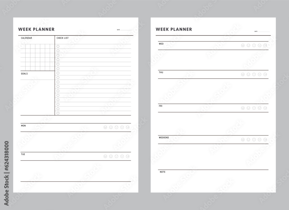week planner. week planner.