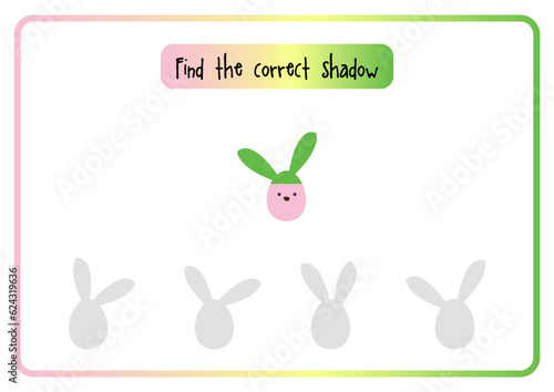 Find the correct shadow. Educational Activity game. Movement.