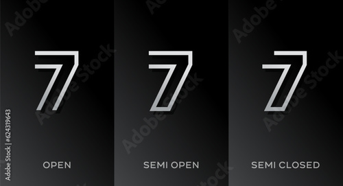 Set of number 7 logo icon design template elements