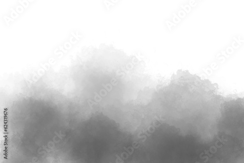 Black dark smoke isolated on white