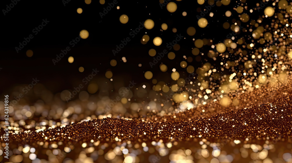 Sprinkle gold bronze color dust on a bronze color background in the dark,Sparkling bronze color glitter powder on bronze color background,christmas background,Sprinkle dust bronze color light Sprinkle gold bronze color dust on a bronze color background in the dark,Sparkling bronze color glitter powder on bronze color background,christmas background,Sprinkle dust bronze color light